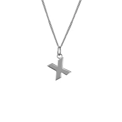 Edge Only Women's Letter Pendant "x" Initial Necklace Sterling Silver