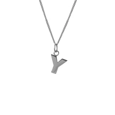 Edge Only Women's Letter Pendant "y" Initial Necklace Sterling Silver