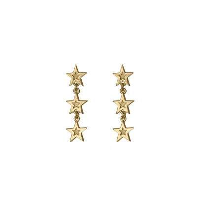 Edge Only Women's Megastar 3 Star Drop Earrings  18ct Gold Vermeil