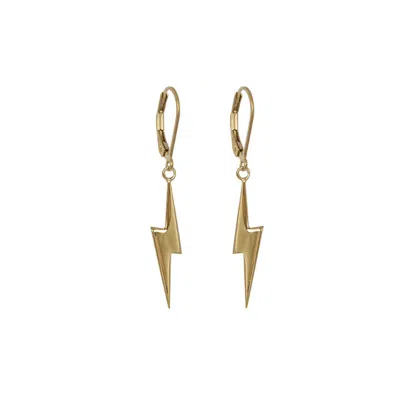 Edge Only Women's Pointed Lightning Bolt Drop Earrings Gold Vermeil