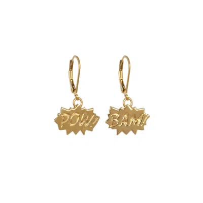 Edge Only Women's Pow! & Bam! Drop Earrings Gold Vermeil