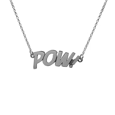 Edge Only Women's Pow! Letters Necklace Sterling Silver