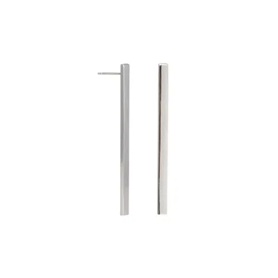 Edge Only Women's Silver Bar Earrings - Long