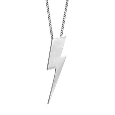 Edge Only Women's Silver Flat Top Lightning Bolt Pendant