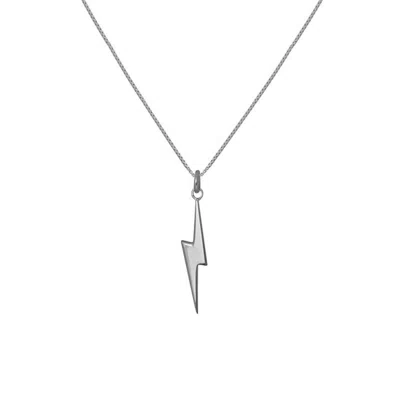 Edge Only Women's Silver Mini Pointed Lightning Bolt Pendant