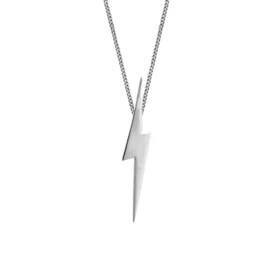 Edge Only Women's Silver Pointed Lightning Bolt Pendant