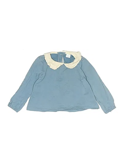 Pre-owned Edgehill Collection Kids' Long Sleeve Blouse In Blue
