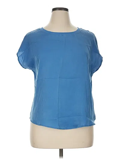 Pre-owned Edgely Short Sleeve Blouse In Blue
