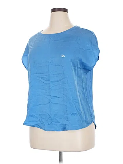 Pre-owned Edgely Short Sleeve Top Blue Crew Neck Tops