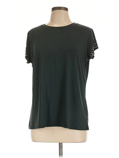 Pre-owned Edgely Short Sleeve Top Green Crew Neck Tops