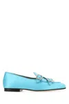 Edhen Milano Light Blue Satin Brera Loafers In Blue