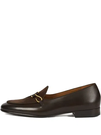 Edhen Milano Comporta Leather Suede Loafers In Brown