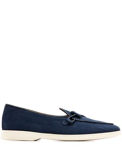 Edhen Milano Comporto Suede Loafers In Blue