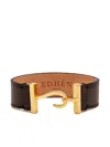 Edhen Milano Leather Hook-clasp Bracelet In Brown