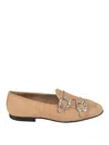 Edhen Milano Crystal Buckle Loafers In Black