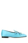 Edhen Milano Light Blue Satin Brera Loafers In Blue