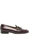 Edhen Milano Metal-buckle Suede Loafers In Brown