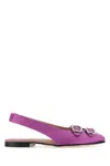 Edhen Milano Purple Satin Sunset Ballerinas In Purple