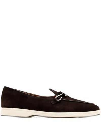 Edhen Milano Suede Loafers In Brown