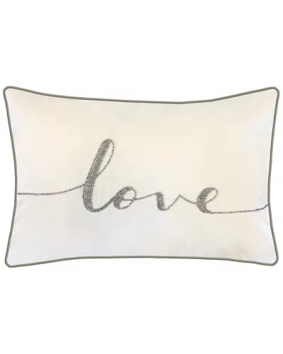 EDIE HOME EDIE HOME BEADED LOVE DECORATIVE PILLOW