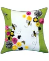Edie Home Bees & Flowers Dimensional Indoor/outdoor Pillow In Multi