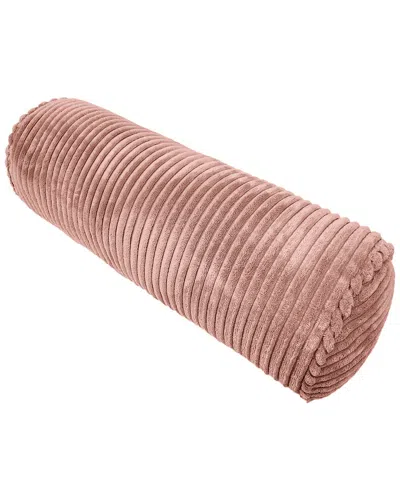 Edie Home Edie @ Home Bowery Corduroy Neckroll Decorative Throw Pillow In Pink