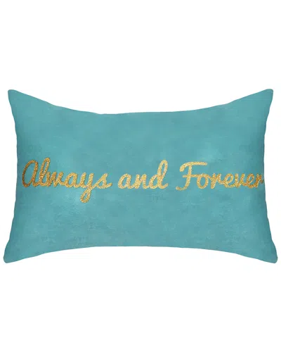 Edie Home Celebrations Always And Forever Metallic Velvet Pillow In Multi