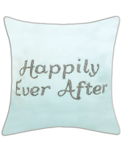 Edie Home Celebrations Beaded Happily Ever After Decorative Pillow In Blue