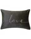 Edie Home Celebrations Beaded Love Decorative Pillow In Black