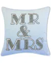 Edie Home Celebrations Beaded Mr & Mrs Decorative Pillow In Multi