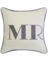 Edie Home Celebrations Embroidered Mr Decorative Pillow In Multi