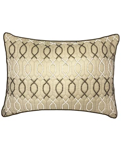 Edie Home Celebrations Lattice Beaded Decorative Pillow In Neutral