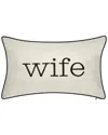 Edie Home Celebrations Wife Embroidered Decorative Pillow