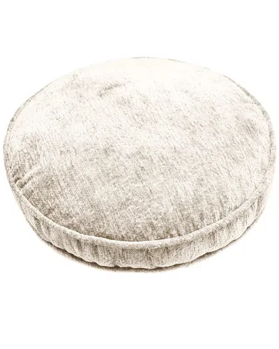 Edie Home Delmonico Chenille Decorative Round Pillow In Neutral