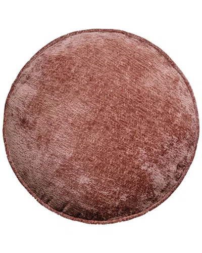 Edie Home Delmonico Chenille Decorative Round Pillow In Pink