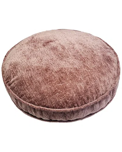 Edie Home Edie @ Home Delmonico Chenille Neckroll Decorative Pillow In Brown