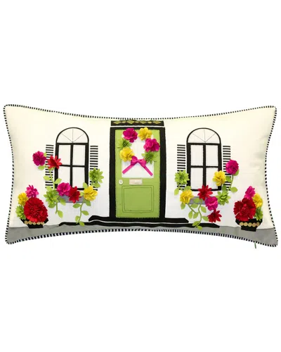 Edie Home Dimensional Flowers Home Indoor/outdoor Decorative Pillow In Multi