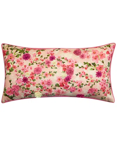 Edie Home Dimensional Indoor & Outdoor Cherry Blossom Lumbar Pillow In Multi