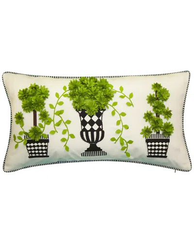 Edie Home Dimensional Indoor & Outdoor Potted Topiary Decorative Pillow In Multi