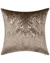Edie Home Embossed Panne Velvet Decorative Pillow In Mushroom