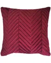 Edie Home Edie@home Chevron Velvet Decorative Pillow In Red