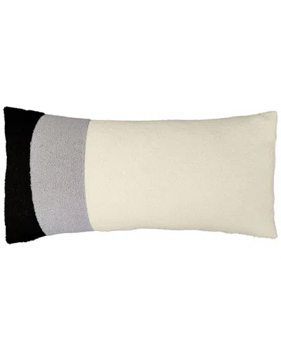 Edie Home Edie@home Colorblock Sherpa Racing Stripes Decorative Pillow In Black