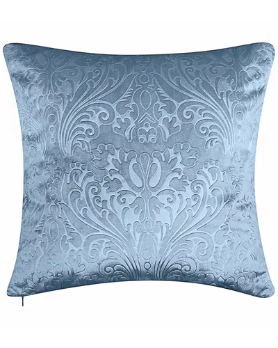 Edie Home Edie@home Edie@home Embossed Panne Velvet Decorative Pillow In Blue