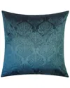 Edie Home Edie@home Embossed Velvet Fan Decorative Pillow In Blue