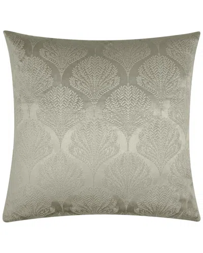 Edie Home Edie@home Embossed Velvet Fan Decorative Pillow In Silver