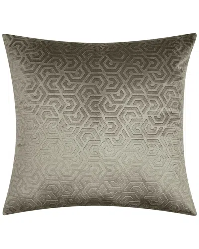 Edie Home Edie@home Embossed Velvet Hexagon Maze Decorative Pillow In Brown