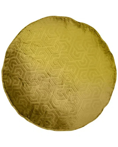 Edie Home Edie@home Embossed Velvet Hexagon Maze Decorative Pillow In Gold