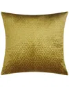 EDIE HOME EDIE@HOME EMBOSSED VELVET HEXAGON MAZE DECORATIVE PILLOW