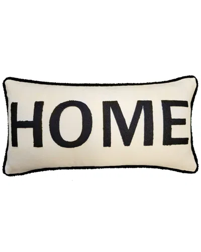 Edie Home Edie@home Home' Plush Laser Cut With Buffalo Check Reverse Decorative Pillow In Black