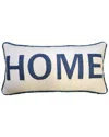 Edie Home Edie@home Home' Plush Laser Cut With Buffalo Check Reverse Decorative Pillow In Blue